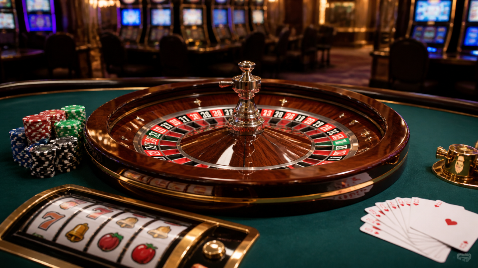 What Players Usually Look For First: Singapore online casino Casino table with roulette wheel and playing cards